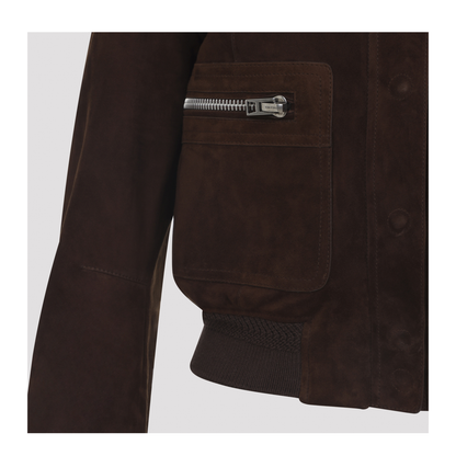 Lamb Suede Bomber Jacket - Image 6