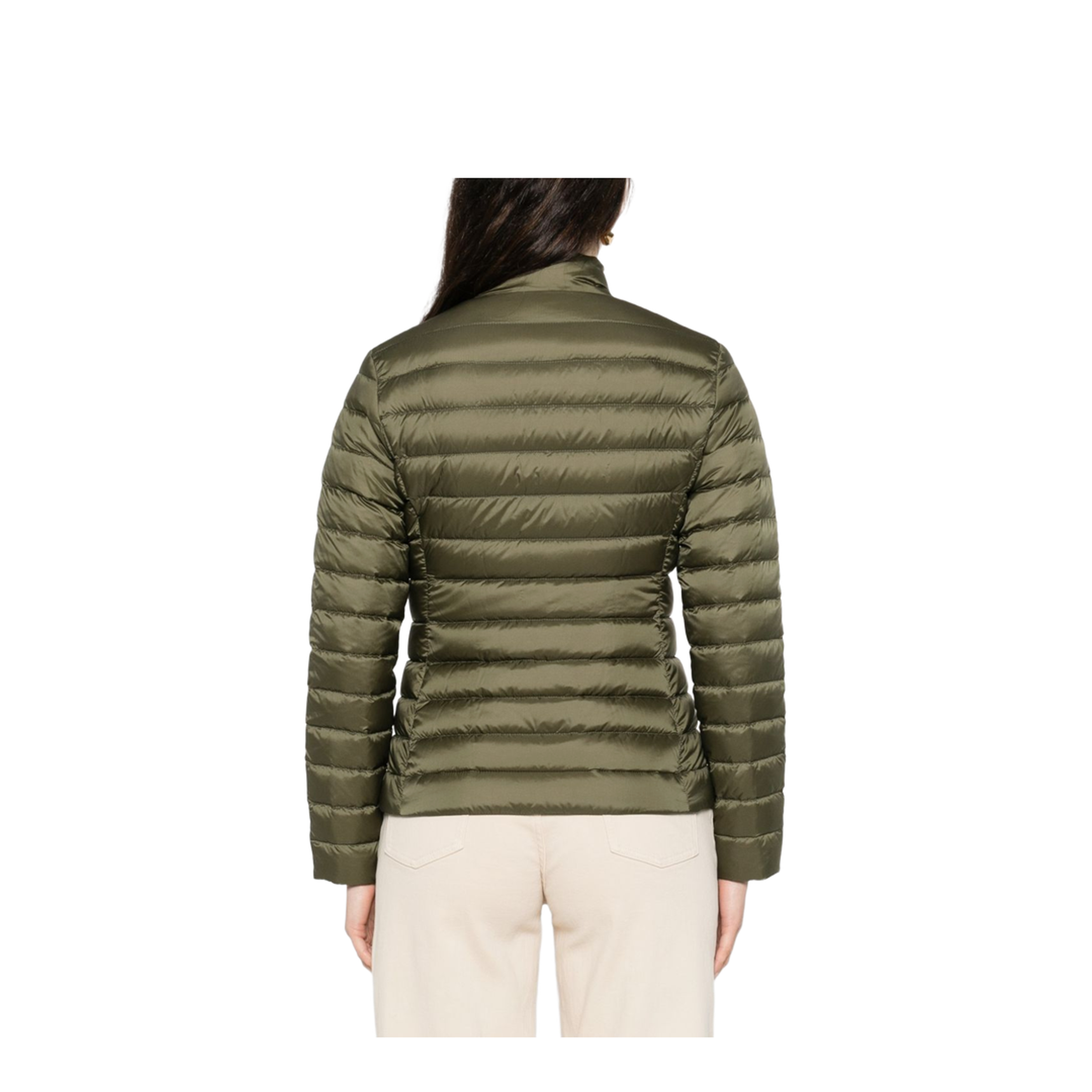 Olive Green Nylon Genet Down Jacket - Image 5