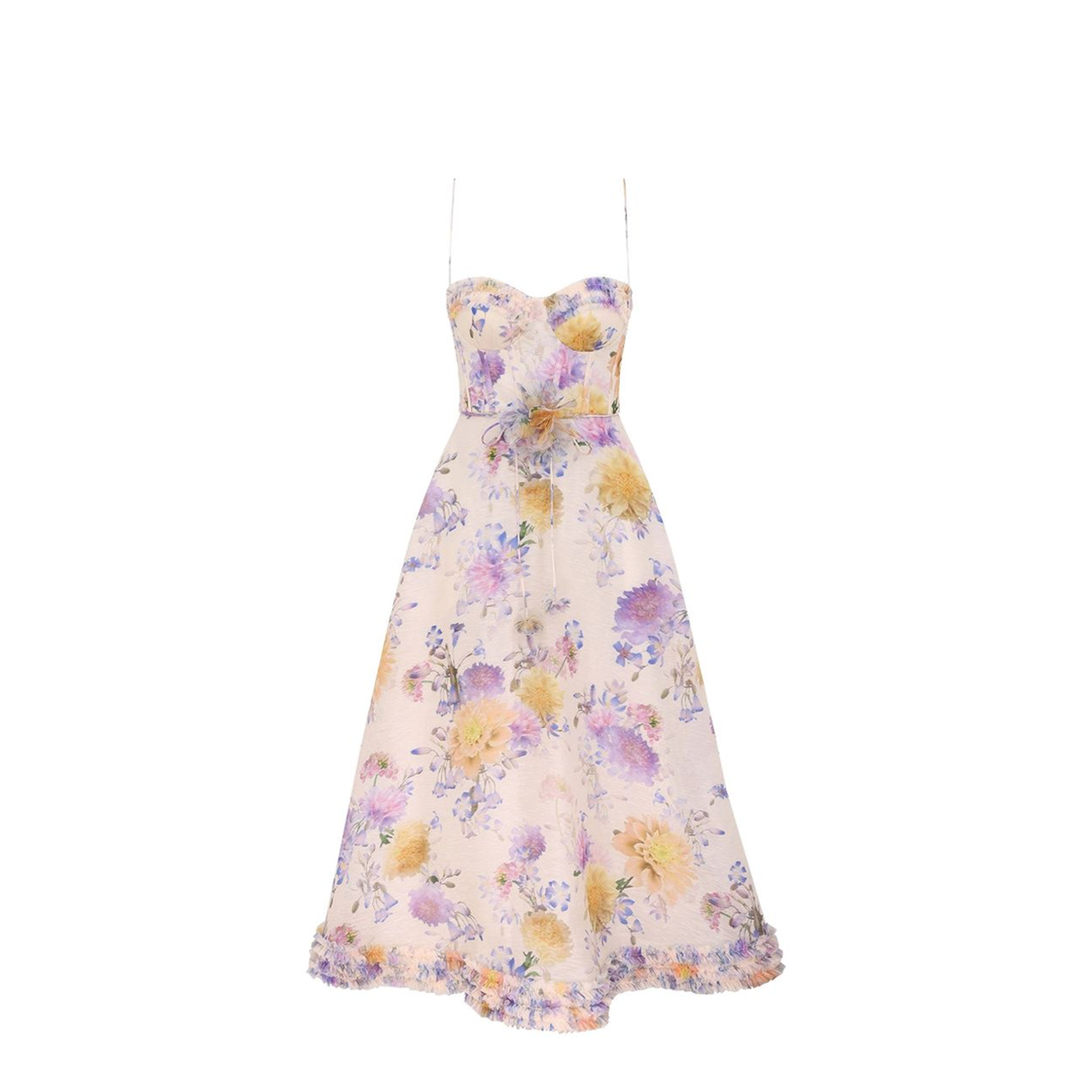 Midi Dress With Flower Print - Image 1