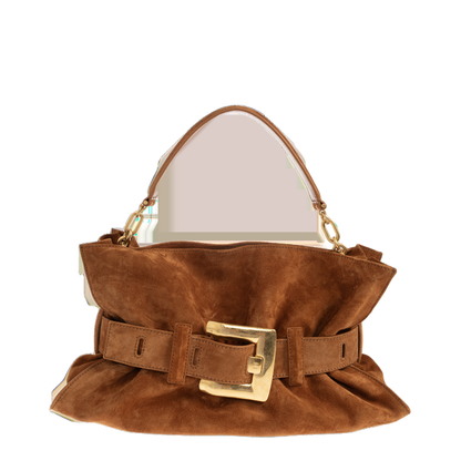 Anthem Medium Suede Leather Handbag - Brown - Image 1
