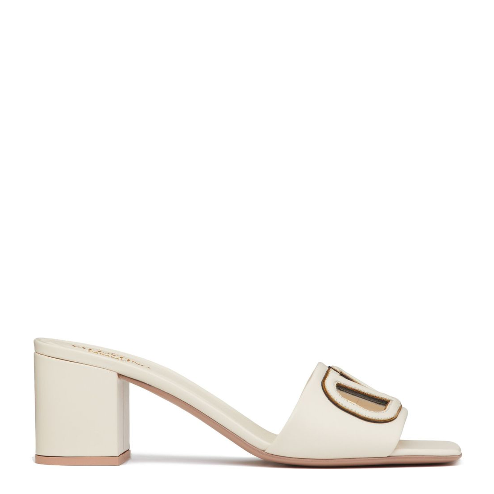 VLogo Cut-Out Leather Mules - Image 1