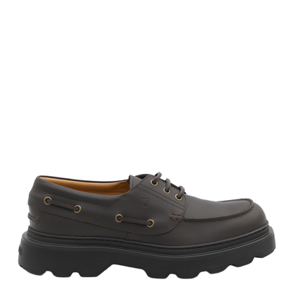 Coffee Brown Front Button Fastening Moc Stitching - Image 1