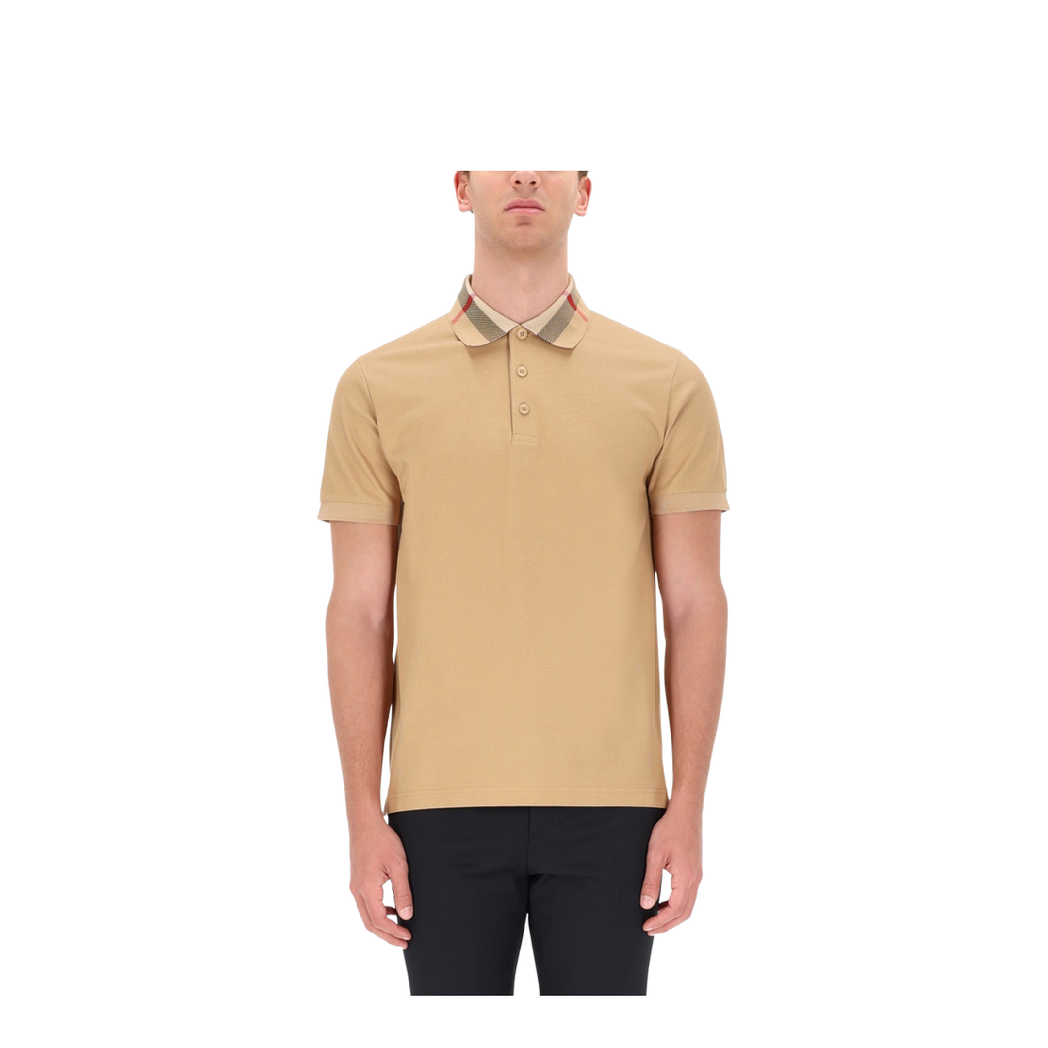Check Collar Cotton Polo Shirt - Image 4
