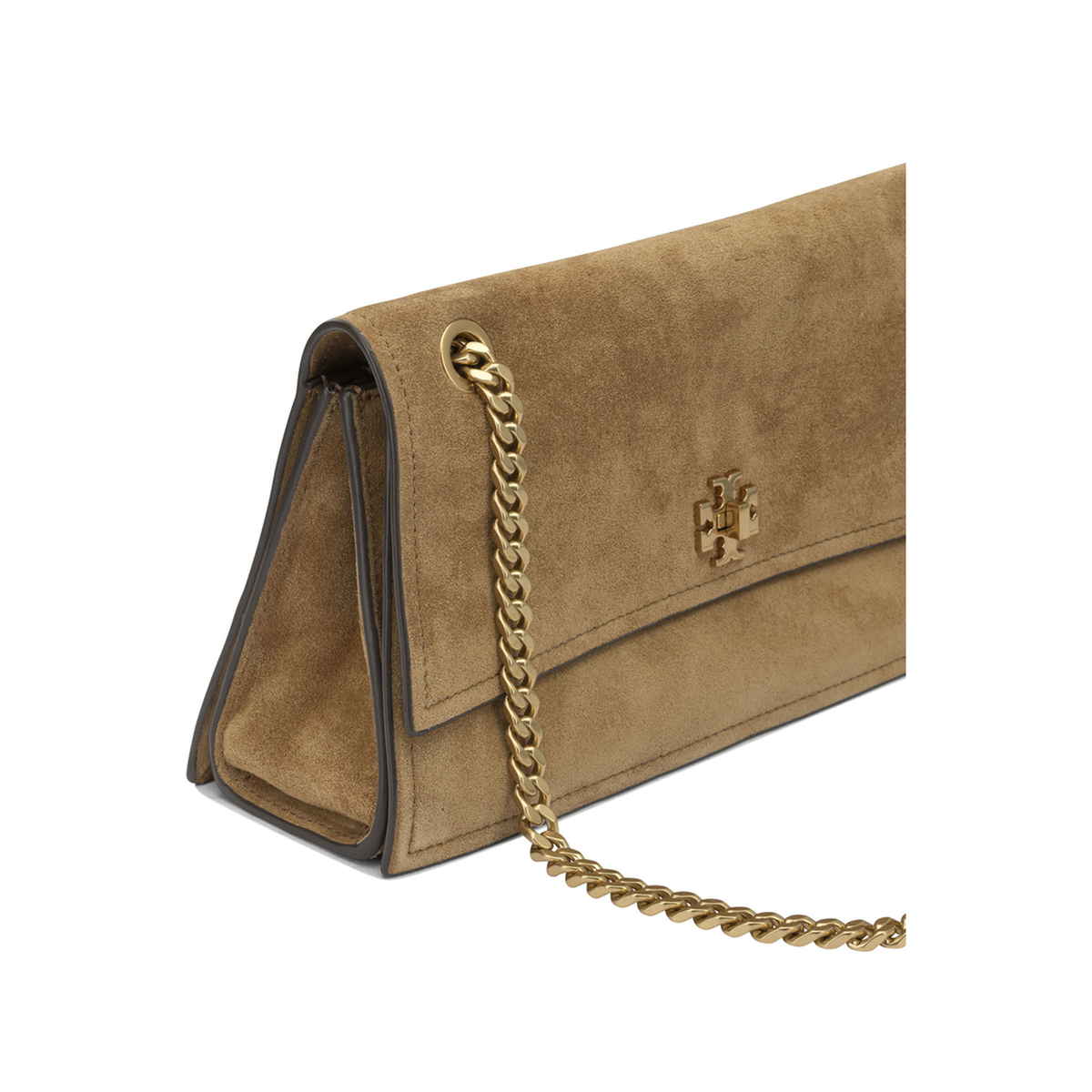 Kira Turnlock Suede Shoulder Bag - Toffee - Image 3