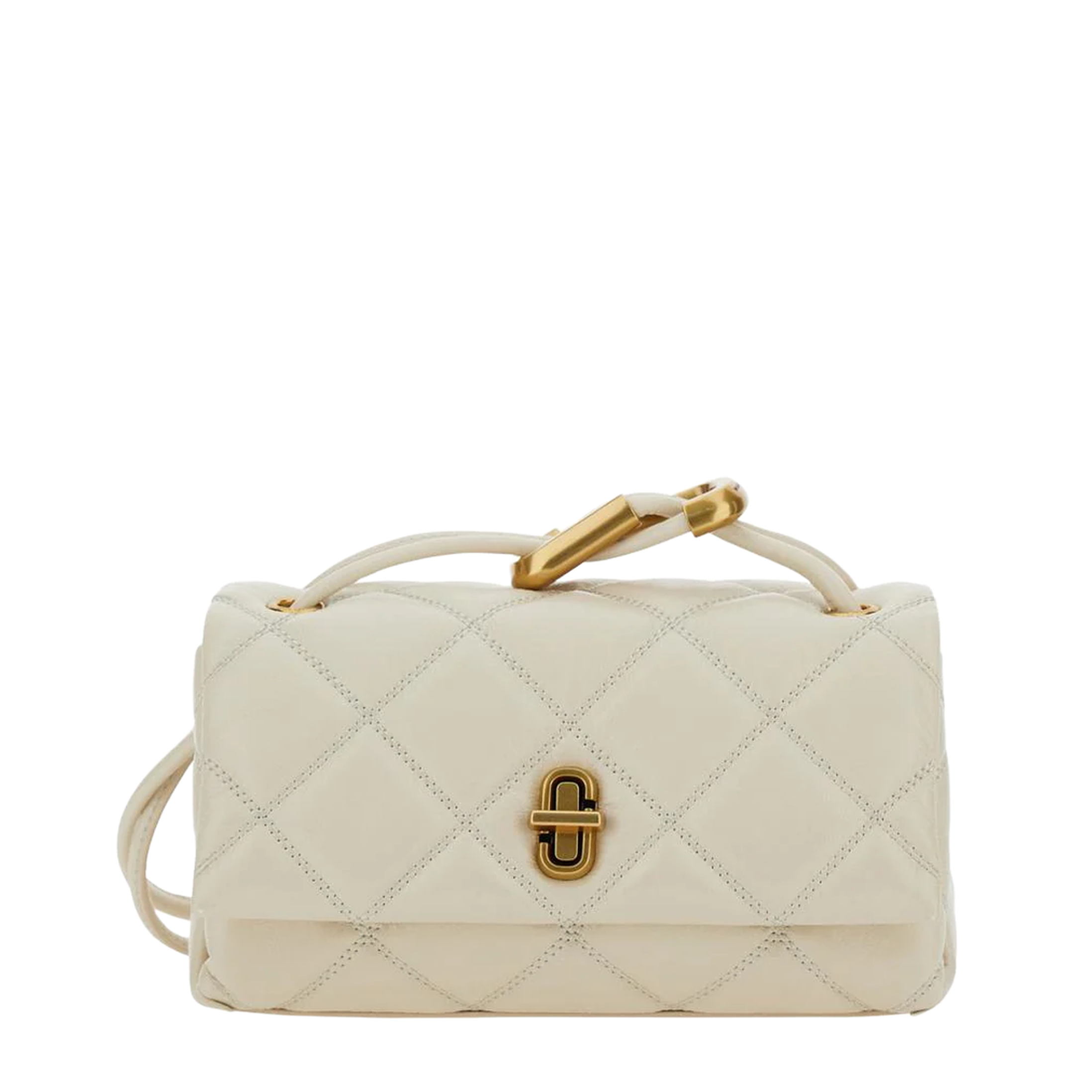 The Quilted Mini Full-Grain Leather Shoulder Bag - Cloud White - Image 1