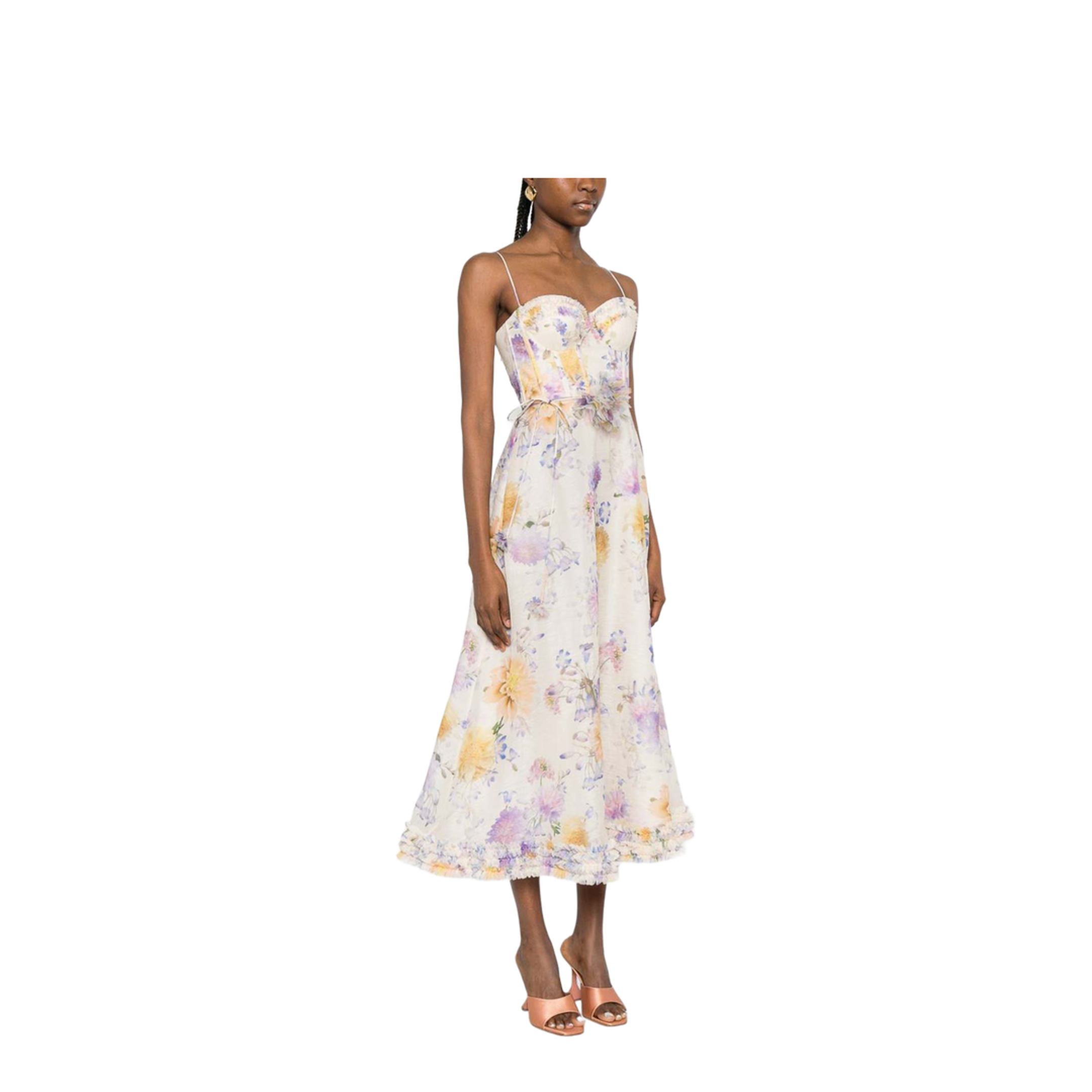 Midi Dress With Flower Print - Image 5