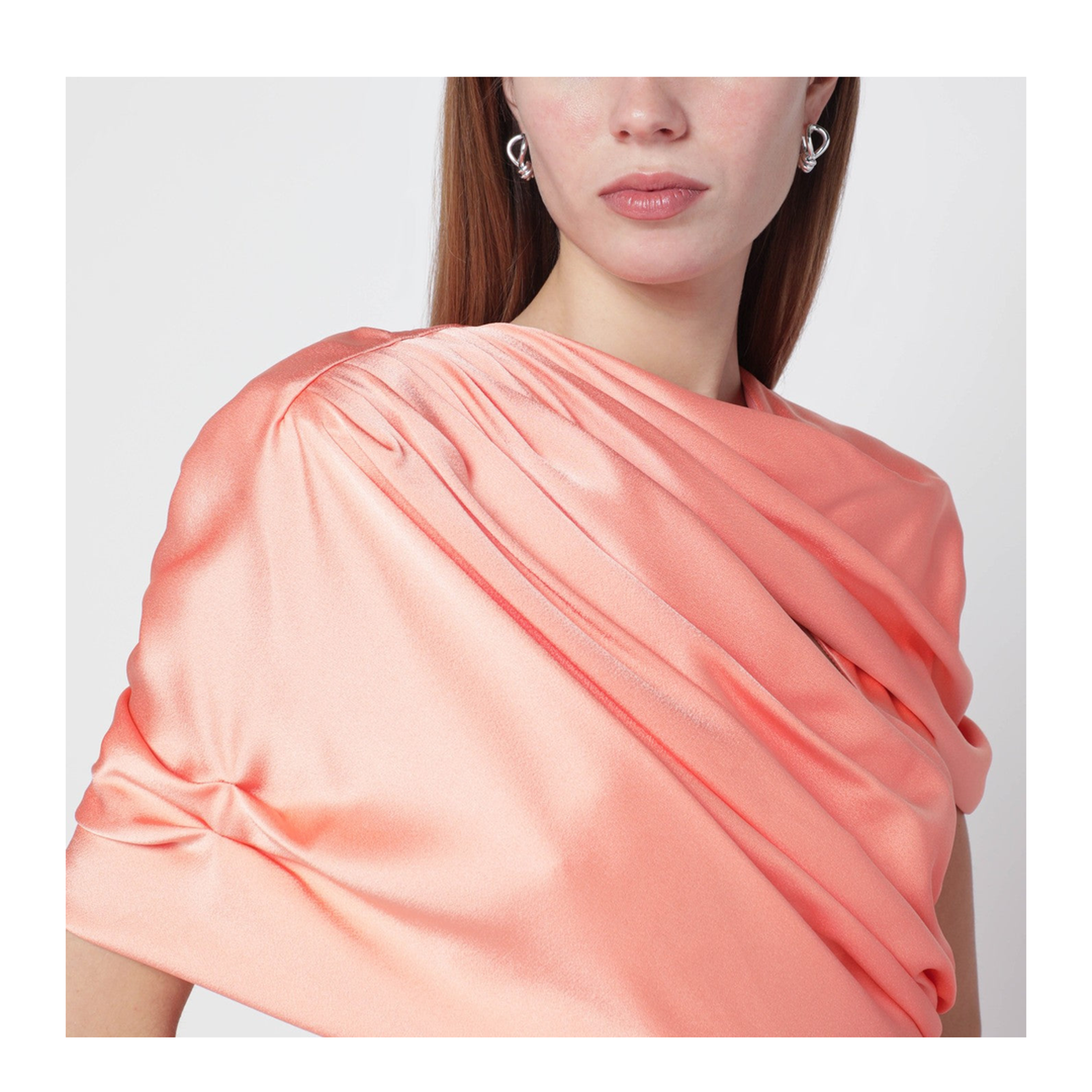 Pink Shiny Satin Maxi Dress - Image 2