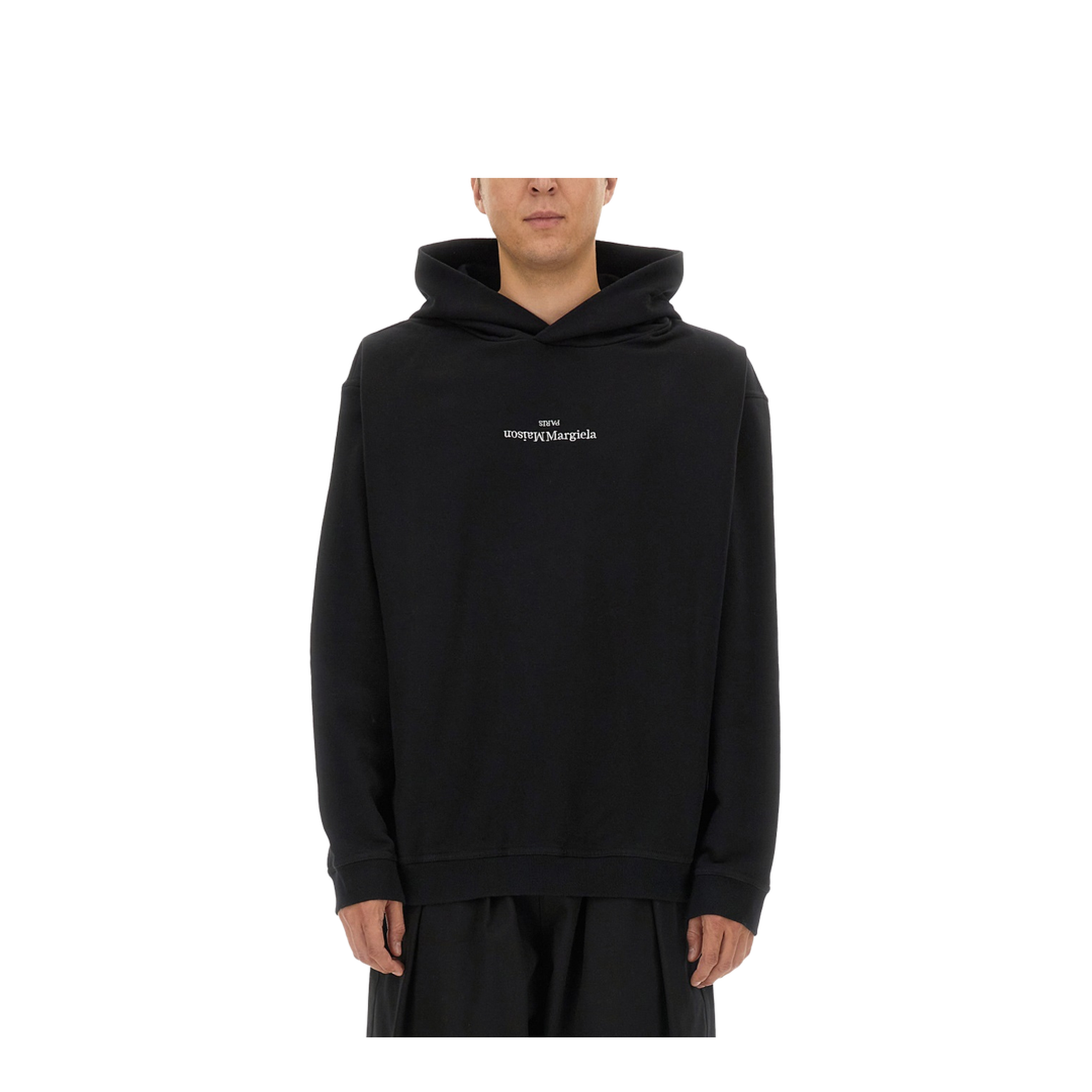 Black Cotton Hooded Sweatshirt - Image 1