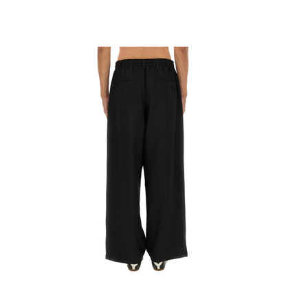 Black Drawstring Fastening Wide Leg Trousers - Image 3