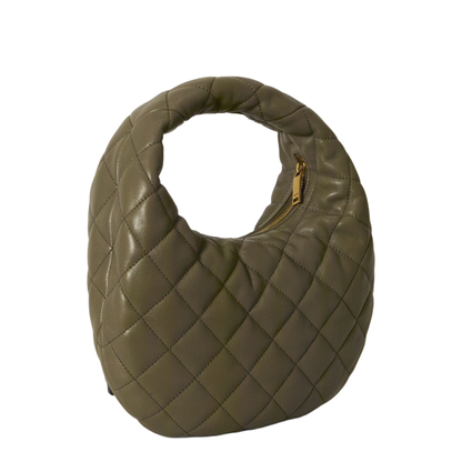 Icarino Quilted Nappa Hobo Bags - Strong Moss - Image 2