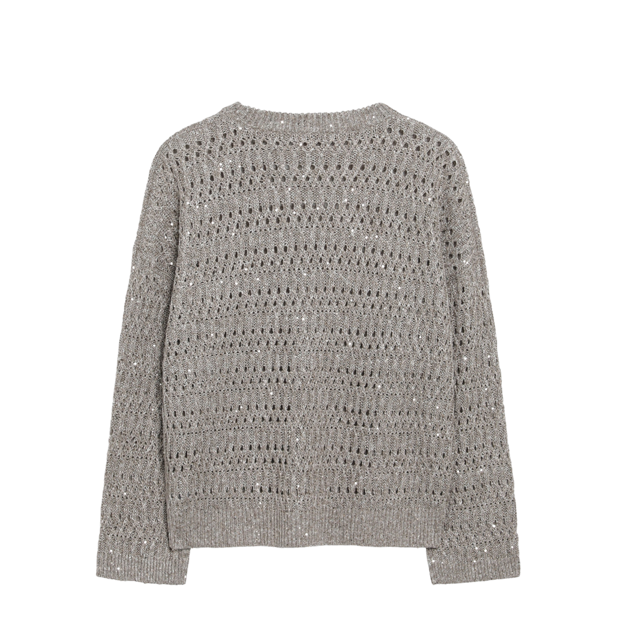 Crochet Crewneck Sweater with Sequins - Image 2