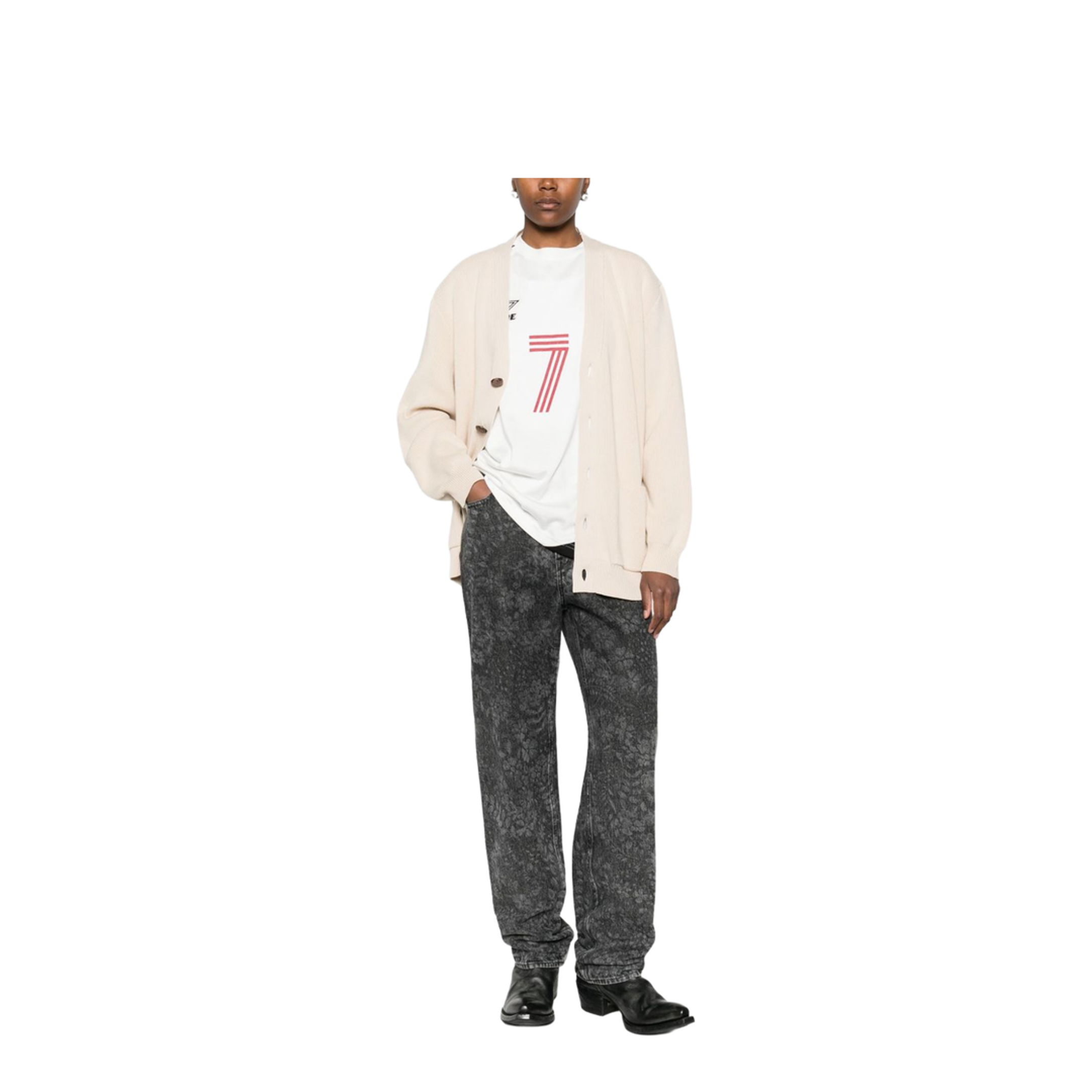 Cotton V-Necked Cardigan - Image 4