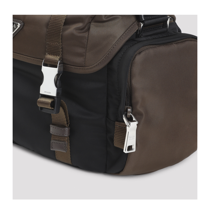 Re-Nylon Recycled Polyamide Shoulder Bag - Black/Burnt - Image 4