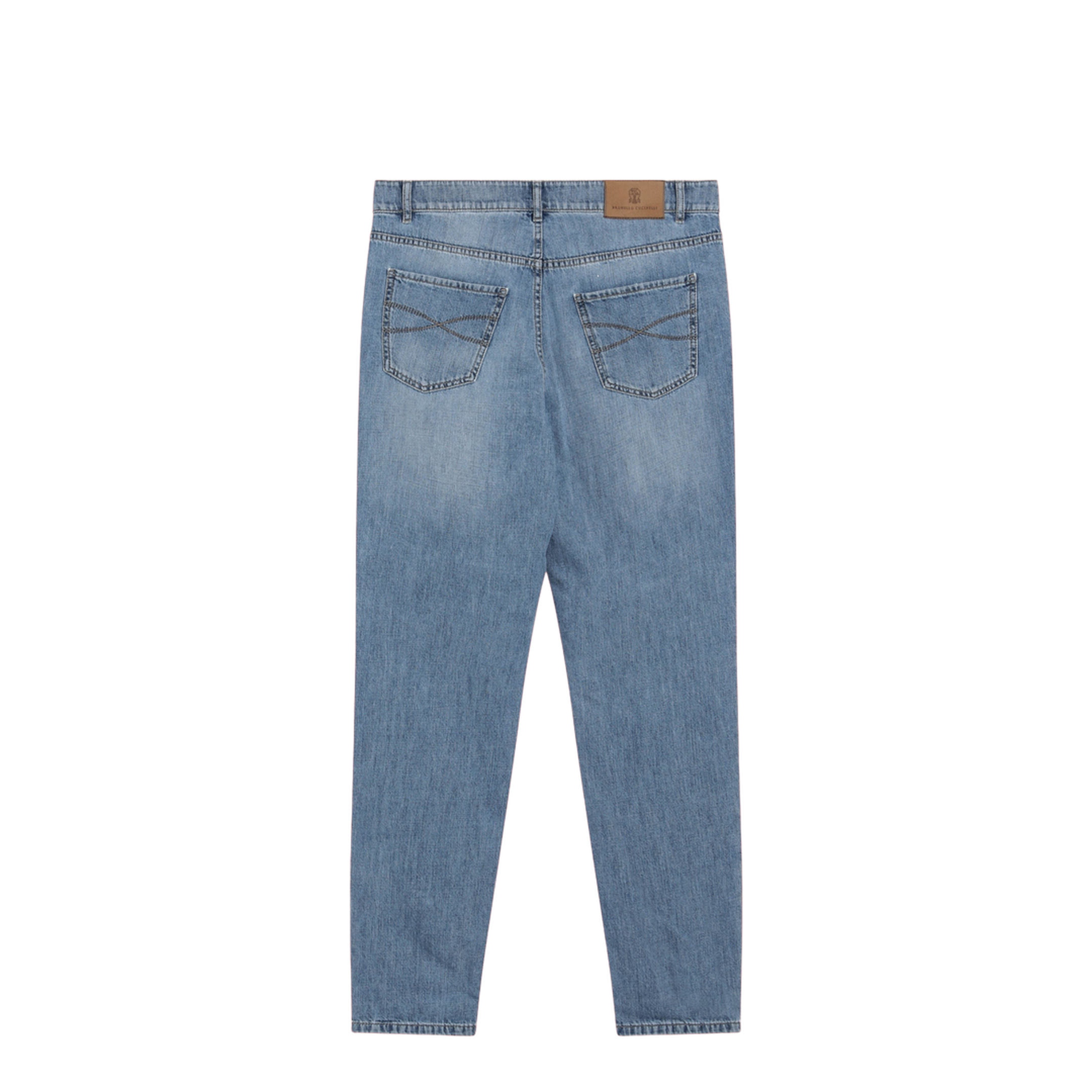 Traditional-fit five-pocket jeans in light blue denim - Image 2