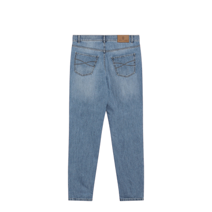 Traditional-fit five-pocket jeans in light blue denim - Image 2