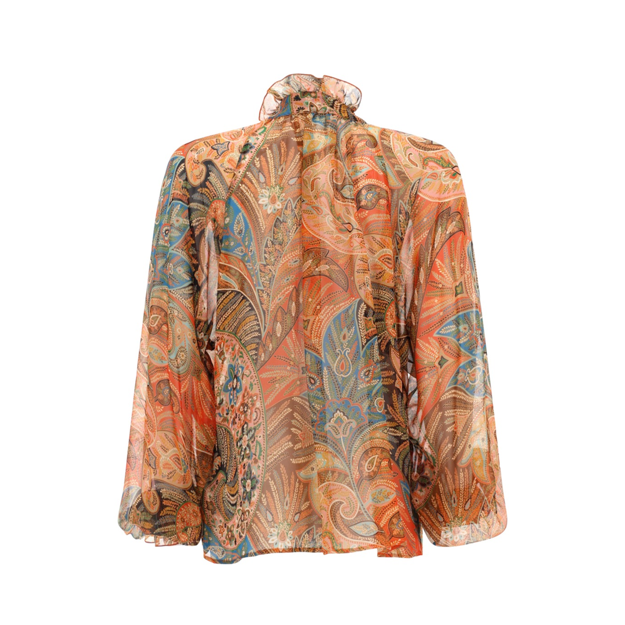 Silk Shirt with Ruffles and Paisley Motif - Image 3