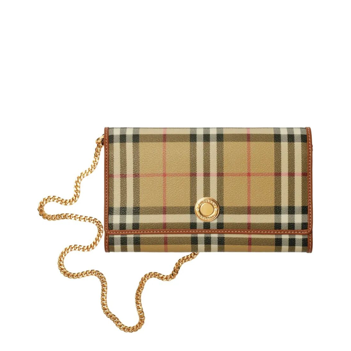 Calf Leather Wallet on Chain - Archive Beige/Briar Brown - Image 1