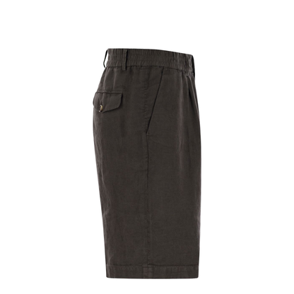 Bermuda Shorts in Light Délavé Linen Canvas - Image 2