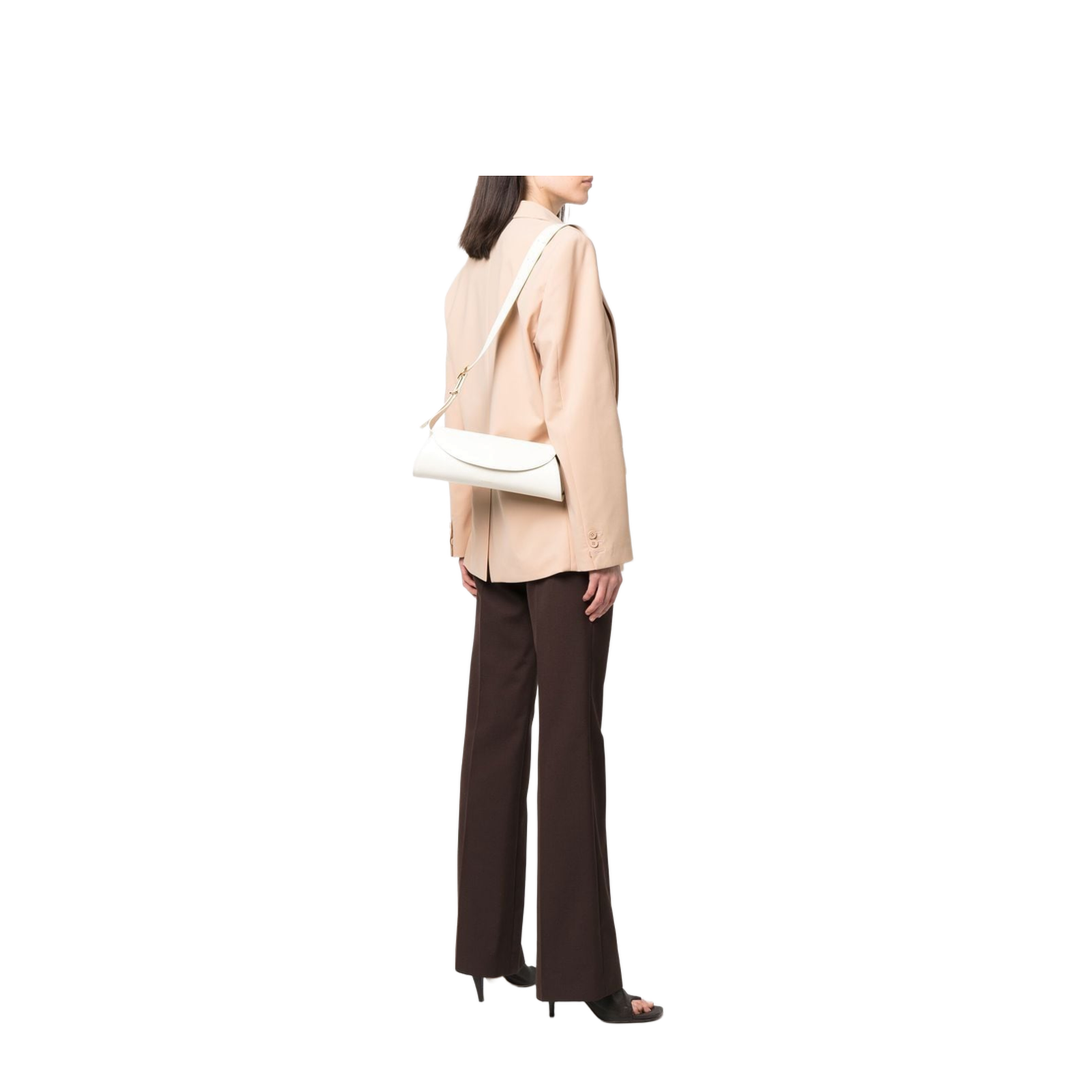 Cannolo Small Calfskin Shoulder Bag - Eggshell - Image 4