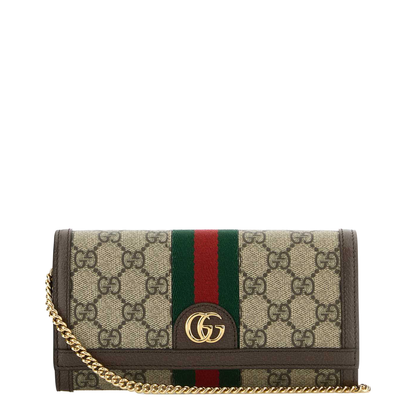 Ophidia Canvas Wallet On Chain - Beige - Image 1