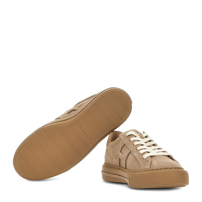 Beige Front Lace-Up Fastening Sneakers - Image 3