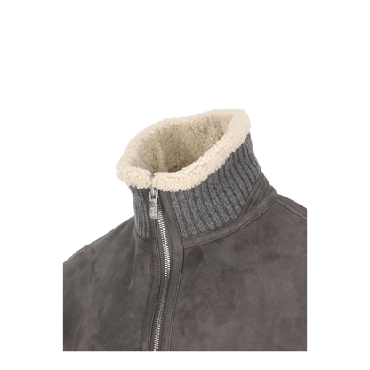Shearling Jacket with Zip and High Neck - Image 3