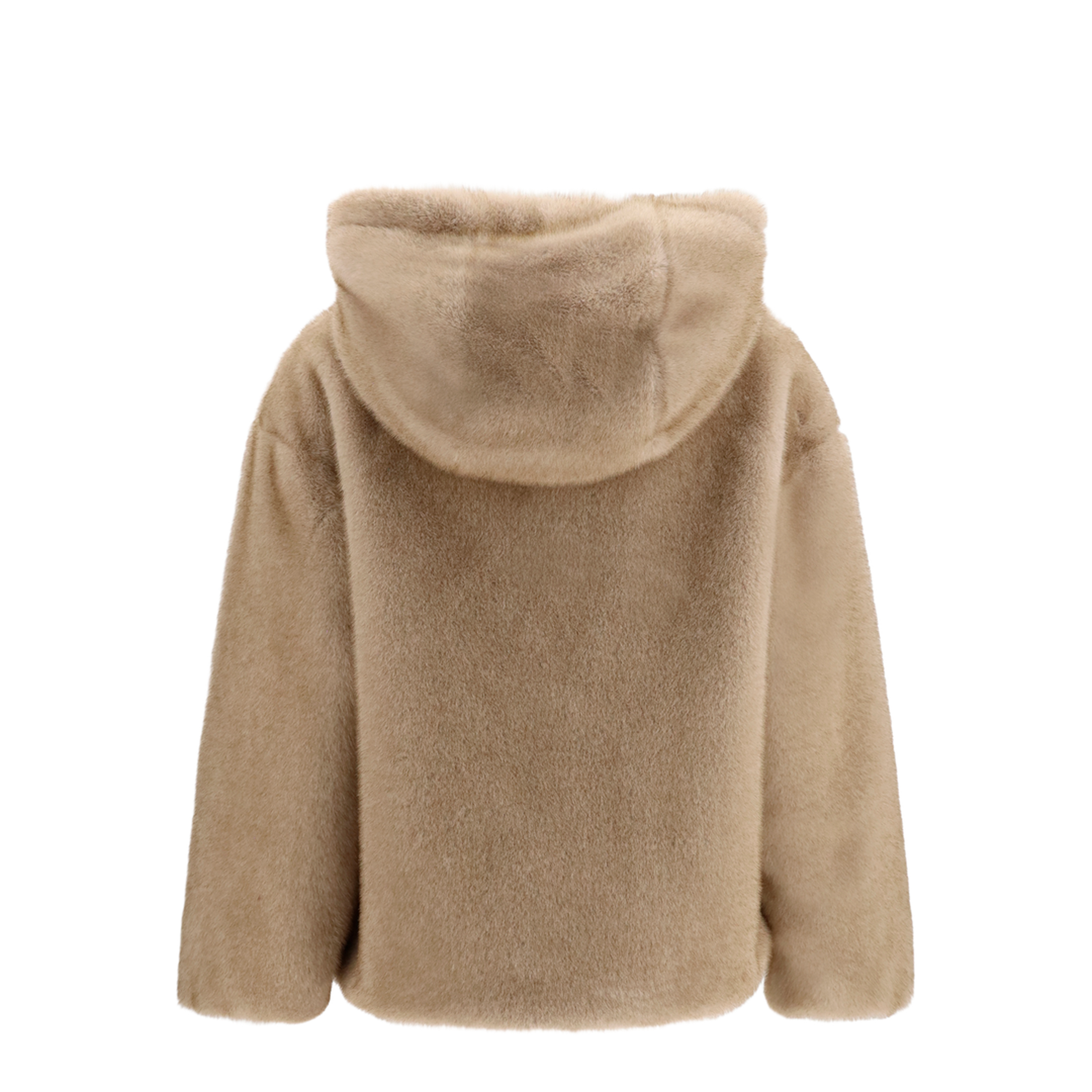 Hooded Jacket in Eco-Fur - Image 2