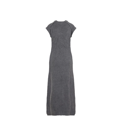 Knit Grey Virgin Wool Long Dress - Image 2