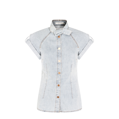 Bow-tie denim top - Image 1