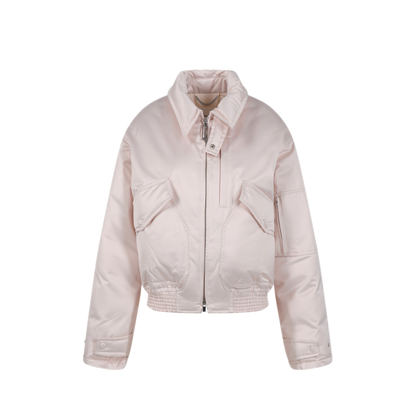 Cotton Satin Padded Bomber Jacket - Image 1