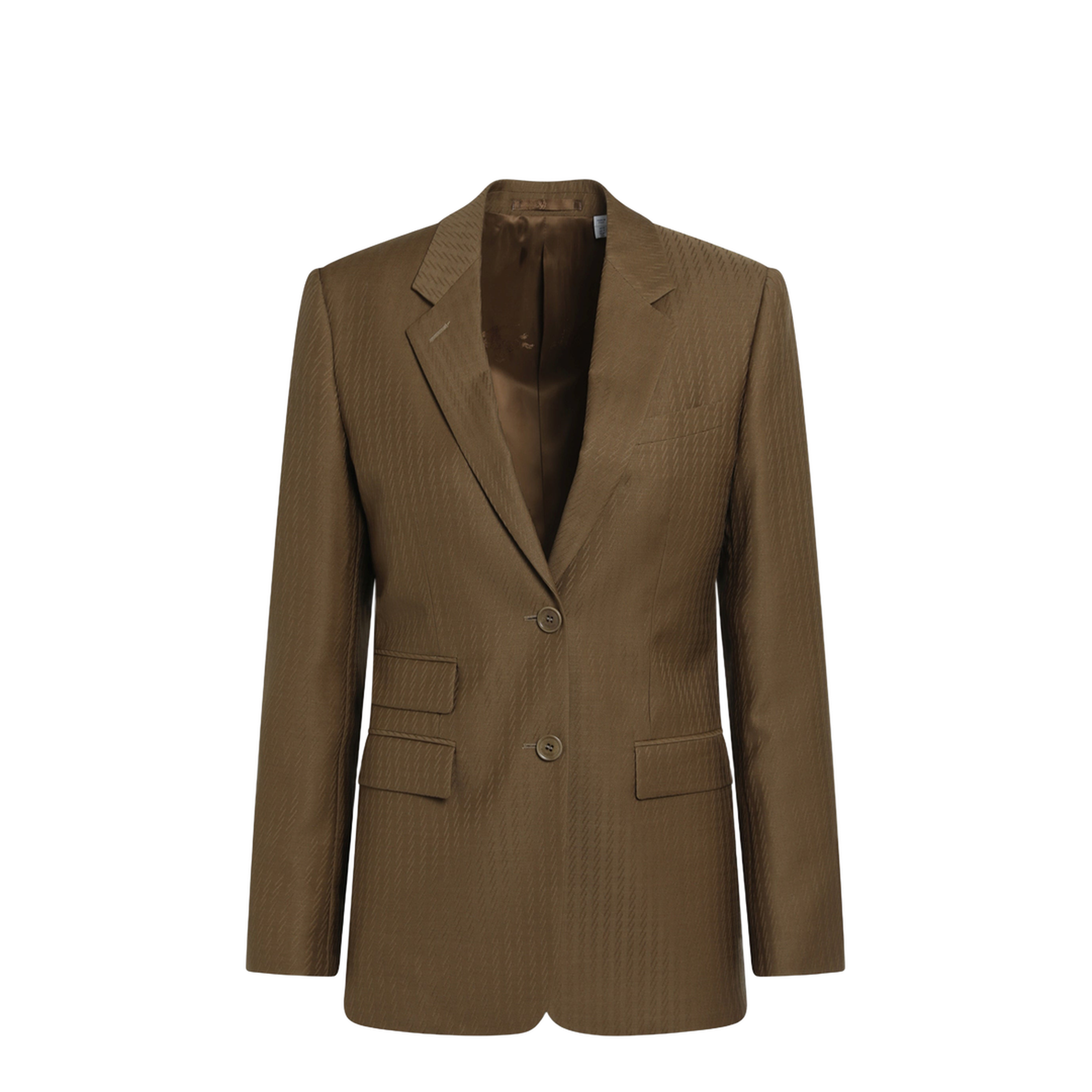 Tailored Single-Breasted Wool And Mohair Brown Jacket - Image 1