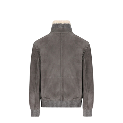 Shearling Jacket with Zip and High Neck - Image 2
