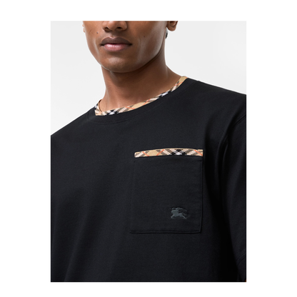 Cotton T Shirt With Check Trims - Image 3