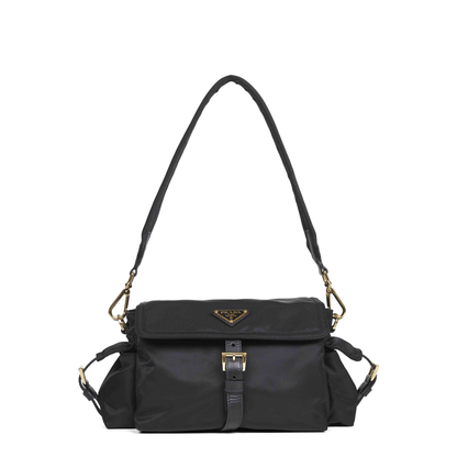 Explore Medium Re-Nylon Shoulder Bag - Nero - Image 1