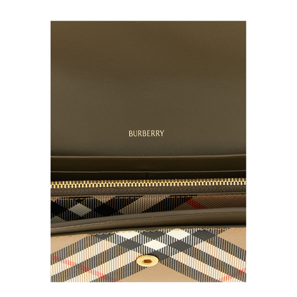 Check Print Fabric Continental Wallet - Archive Beige/Soap Beige - Image 3