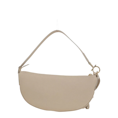Hobo Bag in Beige Grained Leather - Image 2