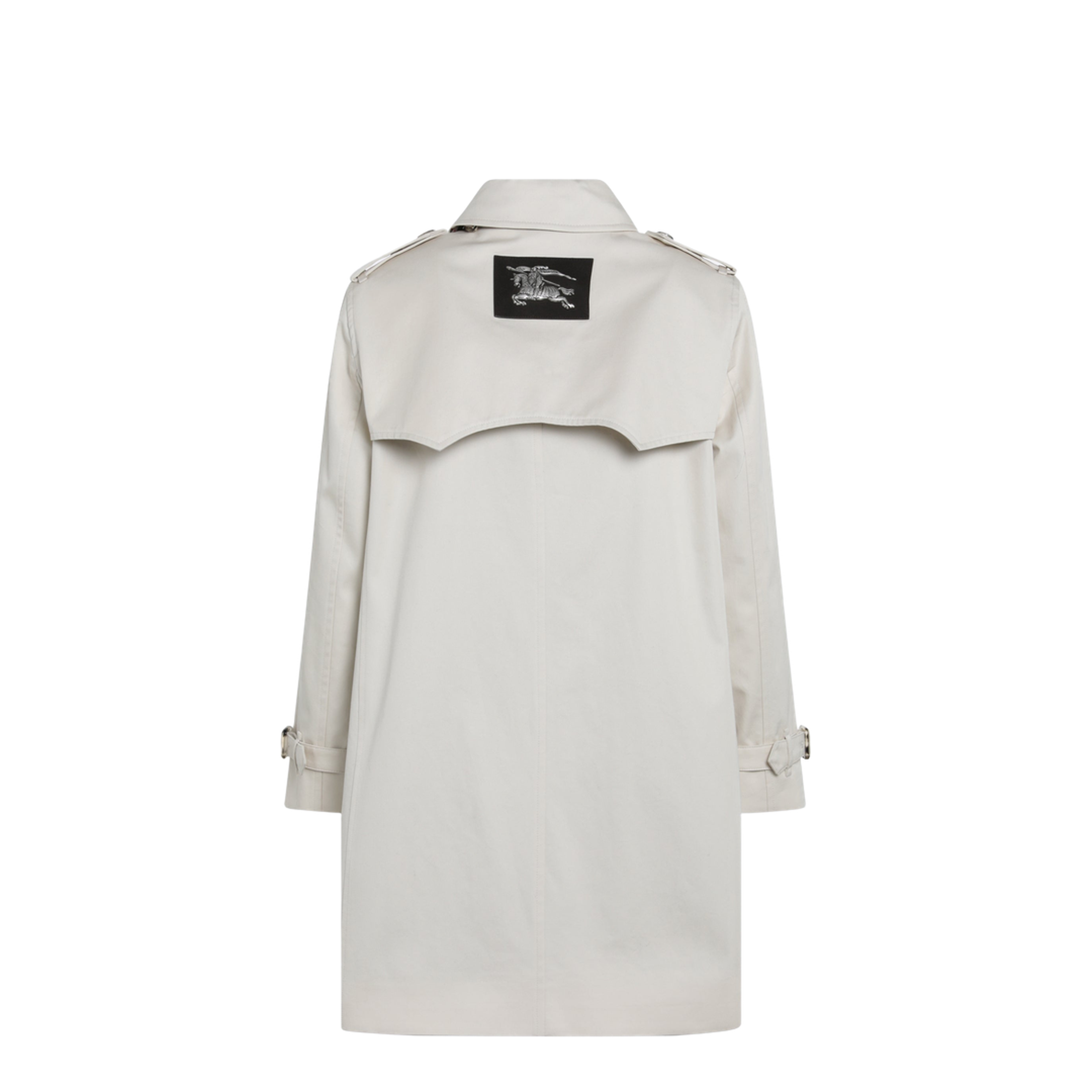 Short Summerside Trench Coat In Cotton Gabardine Beige - Image 2
