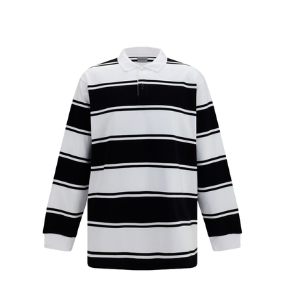 Striped Long-Sleeve Polo - Image 1