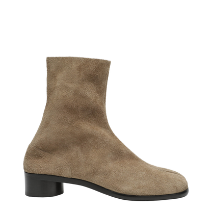 Beige Suede Tabi Ankle Boots - Image 1