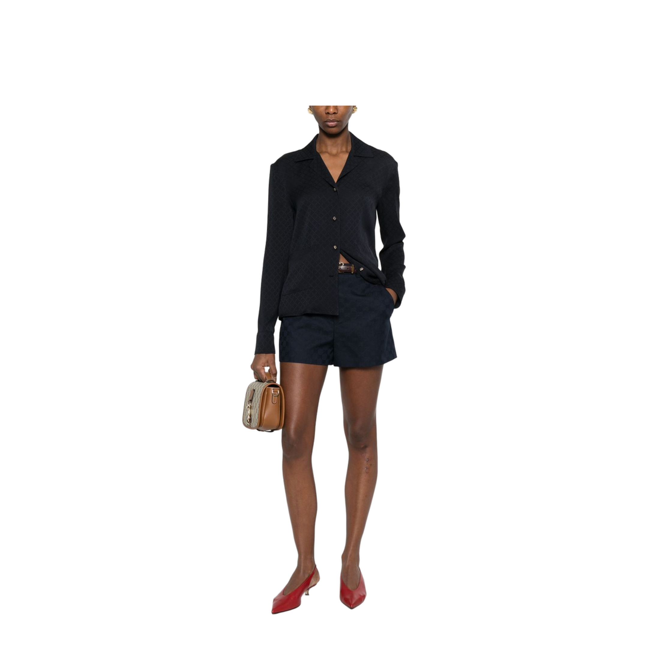 Blue Gg Cotton Gabardine Shorts - Image 2
