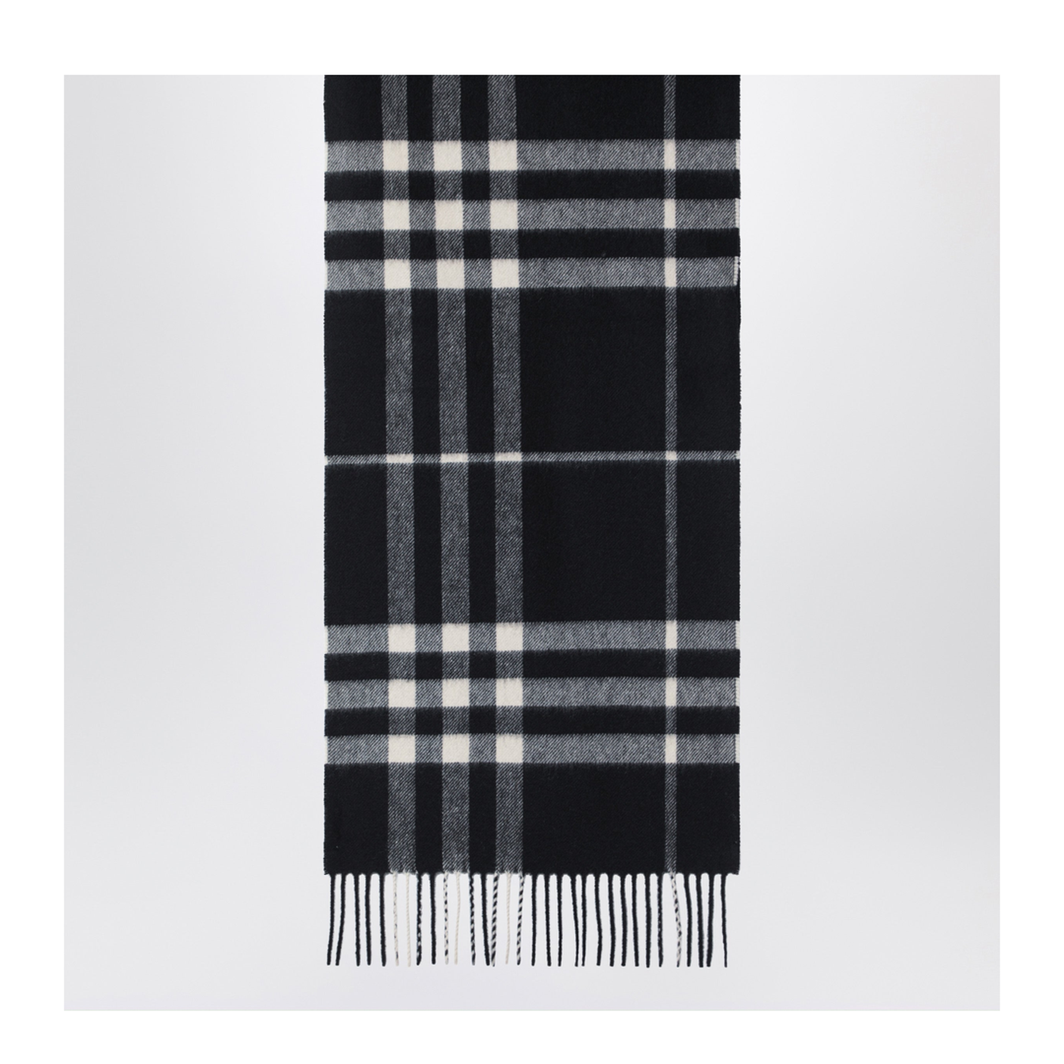 Black Check Cashmere Scarf - Image 2
