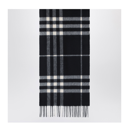 Black Check Cashmere Scarf - Image 2