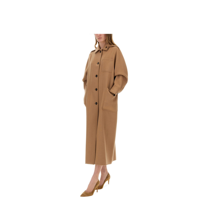Brown Virgin Wool Coat - Image 2
