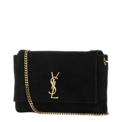 Kate Medium Suede Shoulder Bags - Black - Image 5