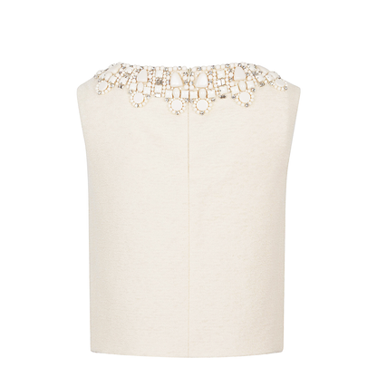 Embroidered Top in Bouclette Natté - Image 2