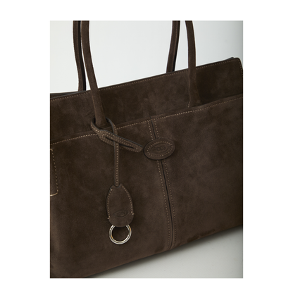 Suede Leather Shopping Bag - Image 4