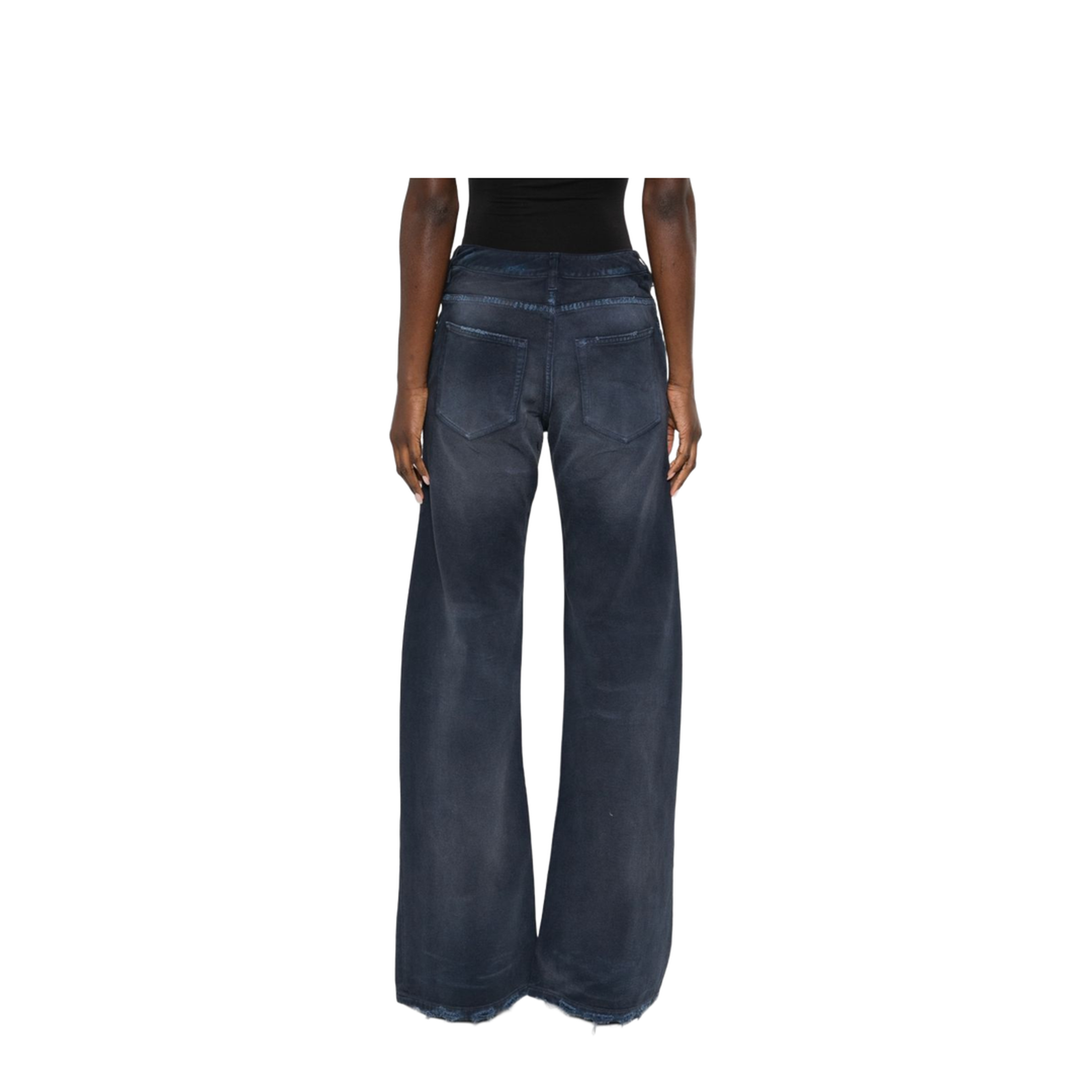 Curved Waist Pants in Navy/Dirty Dark - Image 3