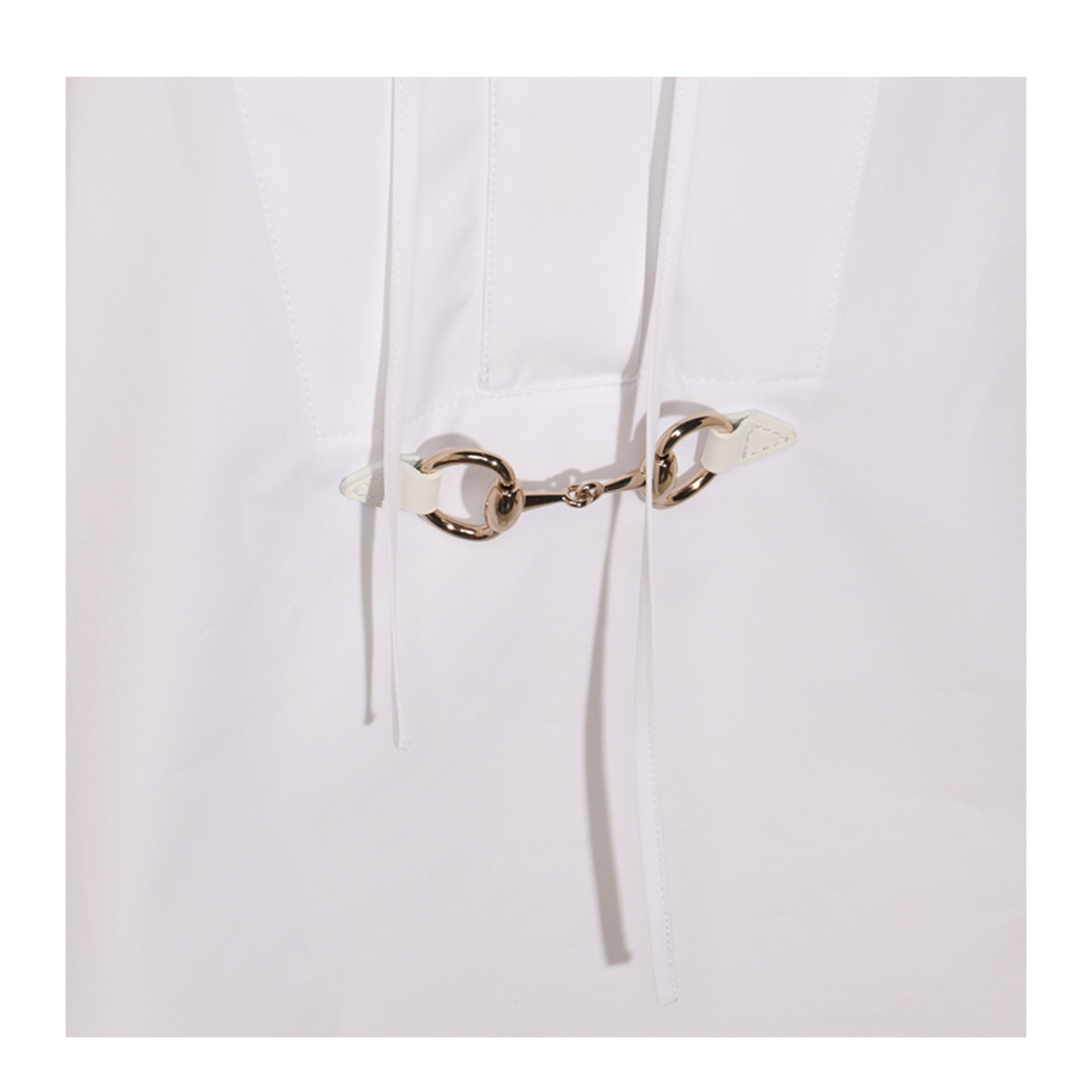 Cotton Poplin Shirt with Horsebit in White - Image 6