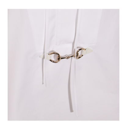 Cotton Poplin Shirt with Horsebit in White - Image 6