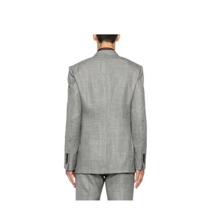 Herringbone-Pattern Wool Blend Blazer - Image 4